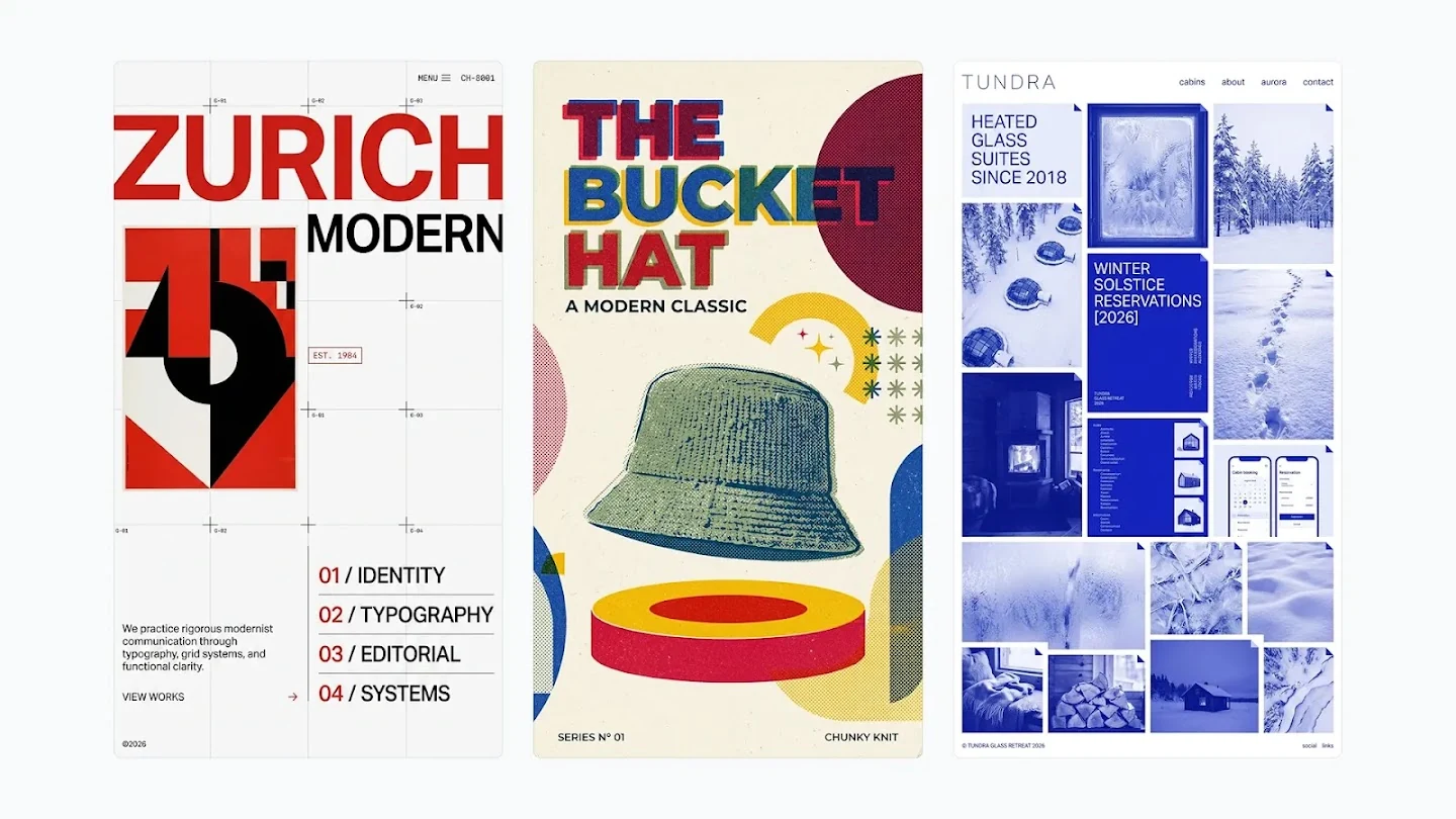 Swiss studio website — published generated result